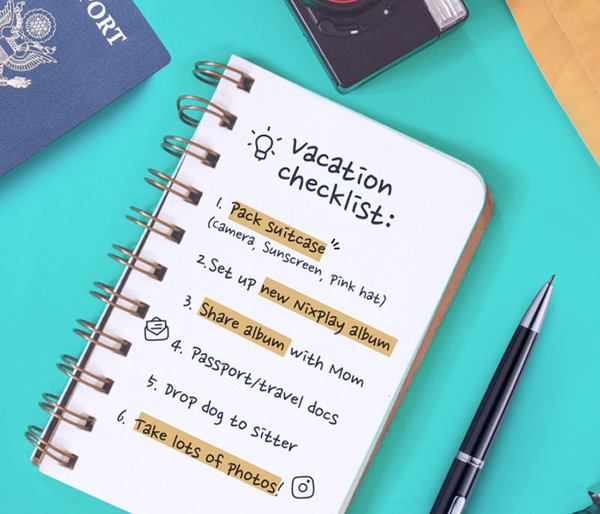 Nixplay's vacation checklist 🌞