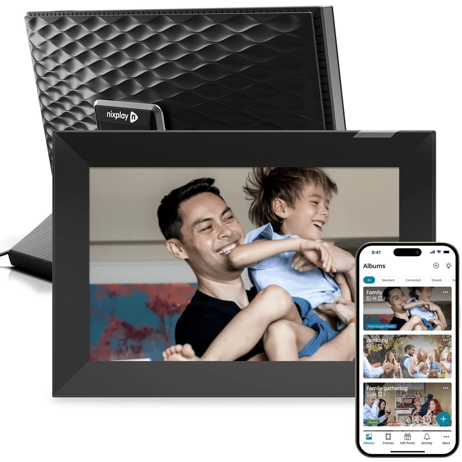 nixplay スマートフォトフレーム 10.1インチ HD 保護フィルム付き 01_Box_frame__W10KBlackSilver_