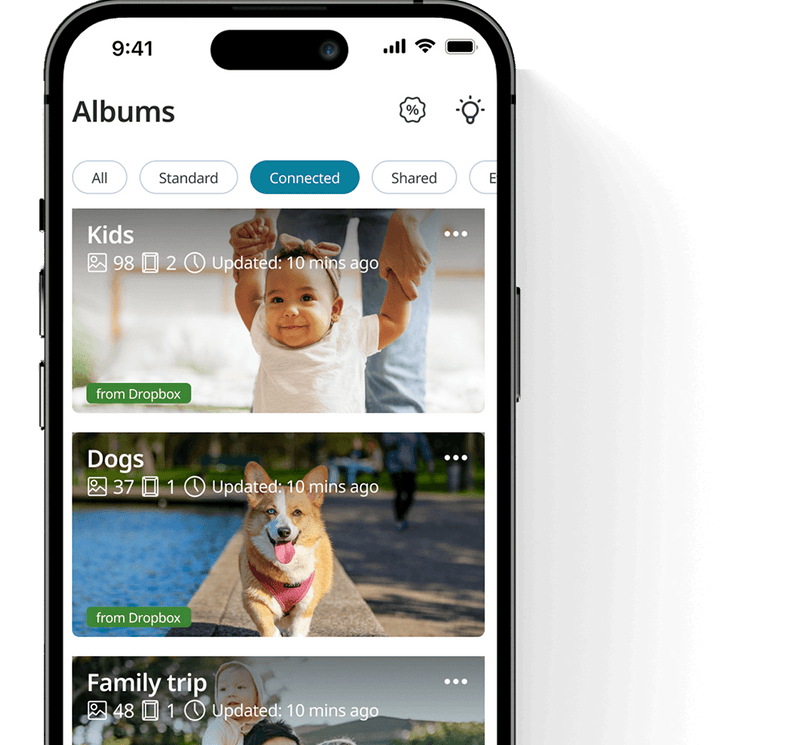 Auto sync with unlimited Dropbox albums
