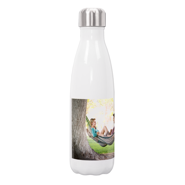 Slim White Water Bottle 17 oz.