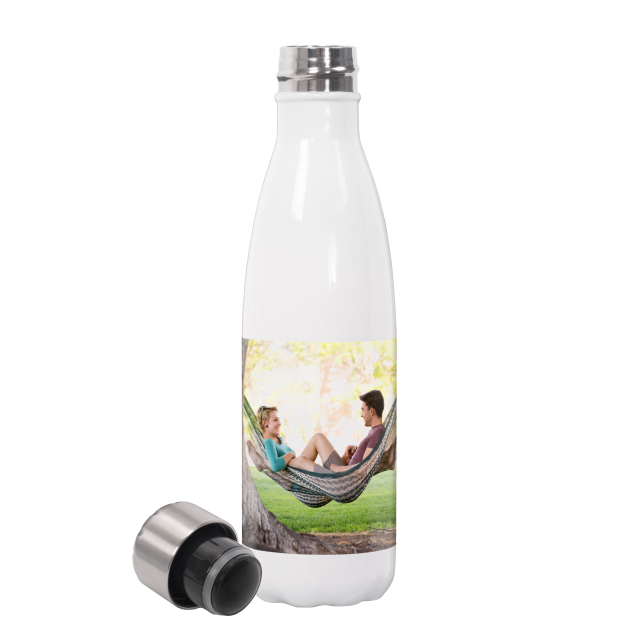 Slim White Water Bottle 17 oz.